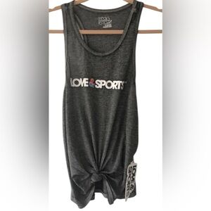 LOVE & SPORTS Sleeveless Grey Athletic Fitness Tank Top Women’s Sz. M